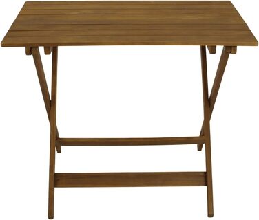 Складаний садовий стіл DEGAMO Bahia 90x60 см, коричневий колір акації, олійний, для вулиці, сертифікований FSC