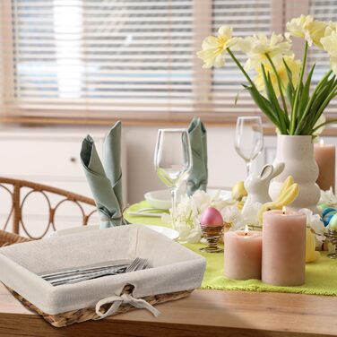 Хлібний кошик Relaxdays, набір з 3 шт. , різних розмірів, тканий, з тканинною вставкою різних розмірів, плетені, з тканинною встав