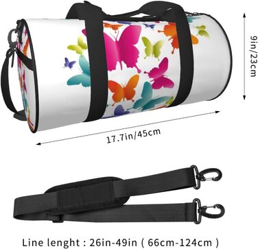 Спортивна сумка-мішок для подорожей з яскравим принтом метеликів, чорна, універсальний розмір, дорожня сумка