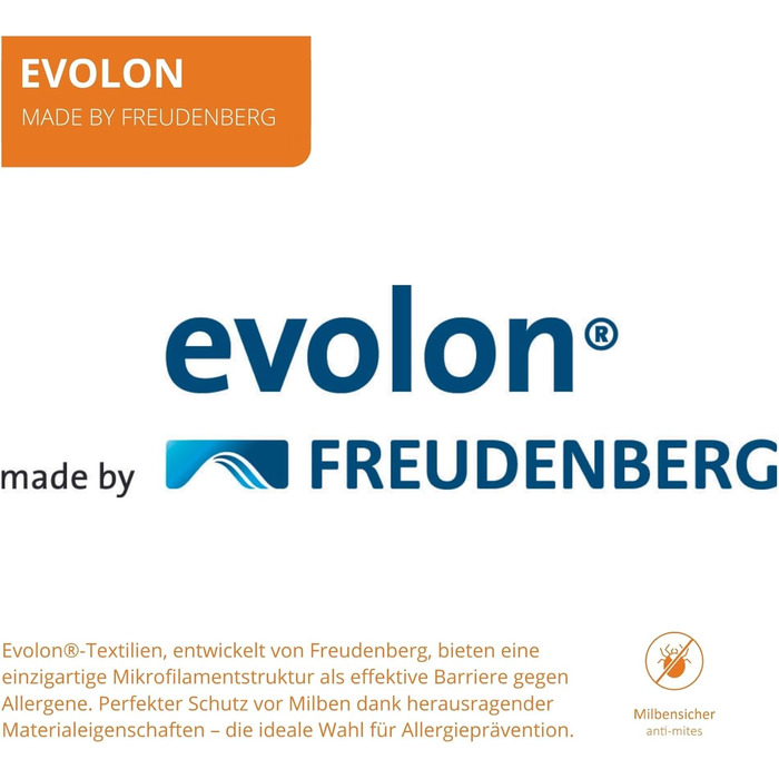 Постільна білизна для алергіків Sleepling 135 x 200 см, чохол, що захищає від кліщів, ковдра Evolon, стійка до кліщів, підходить для людей з алергією на пилових кліщів, можна прати при температурі 95 градусів, зроблено в Німеччині, біла 135 x 200 см 1