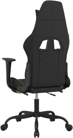 Геймерське крісло з підставкою для ніг, чорно-жовта тканина, регульована спинка та висота, функція повороту на 360 градусів, повітропроникний чохол, міцний металевий каркас, ергономічний дизайн, 36 x 45 см (Ш x Г), чорно-жовтий
