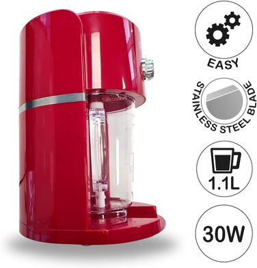 Подрібнювач льоду Chef-o-Matic Заморожені напої, лезо з нержавіючої сталі, 1,1 л, приготування каші, коктейлів, напоїв та кубатів, простий у використанні