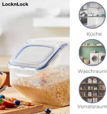 Контейнер Lock&Lock PP Classic для сипучих продуктів з кришкою з мірним стаканом 12 л 35 x 23 x 27 см Герметичний контейнер для зберігання круп, цукру, борошна та інших сипучих продуктів 12 л