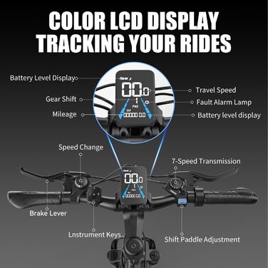 Електровелосипед ASKGO, 26-дюймовий електровелосипед для чоловіків та жінок з дисковими гальмами, акумулятор 48 В 10 АГ, запас ходу 80 км, позашляховий гірський електровелосипед, 7-швидкісний електровелосипед для гір та поїздок на роботу, багатофункціонал