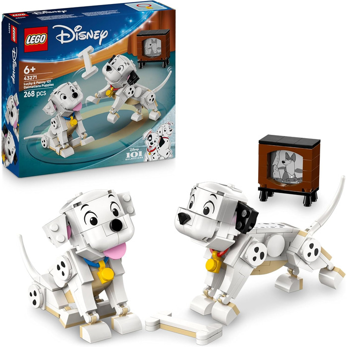 Конструктор LEGO Disney Lucky & Penny 101 Dalmatians 43271, 268 деталей, фігурки цуценят