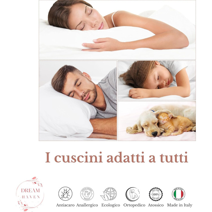 Подушка DREAM HAVEN з піни з ефектом пам&39яті з чохлом з алое вера, для шиї та ортопедичної подушки для ліжка, антикліщова та гіпоалергенна (пара бамбука, 1) 1 пара бамбука