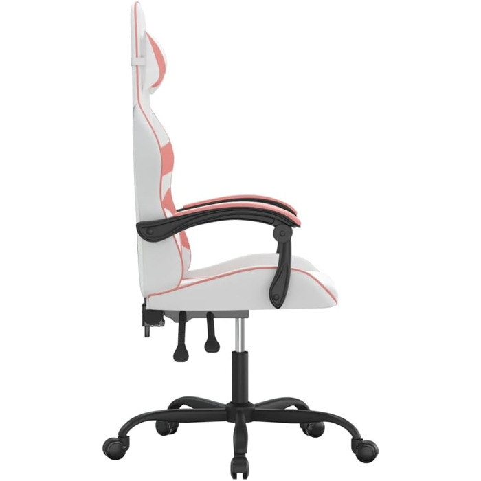 Геймерське крісло, офісне крісло, білий та рожевий, штучна шкіра