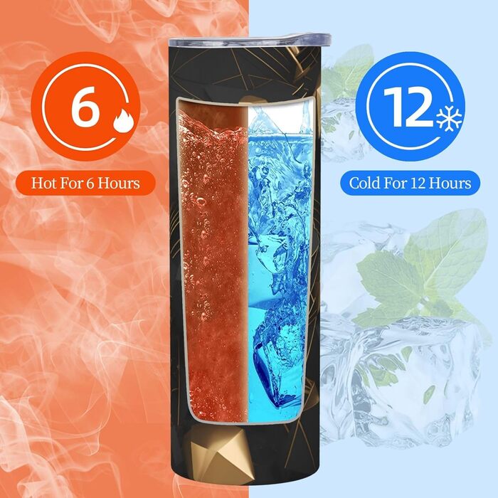 Кухоль з прямою трубочкою, 590 мл, чорно-золотий, картатий, з принтом, дорожній кухоль, підходить для кемпінгу, офісу та дому