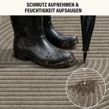 Килимок для вловлювання бруду FEOMOS для приміщень/зовнішнього використання 60x90 см, нековзний абсорбуючий килимок для дверей, який можна прати та міцний, для вхідних дверей, коридору, балкону, кухні - бежевий 60x90 см