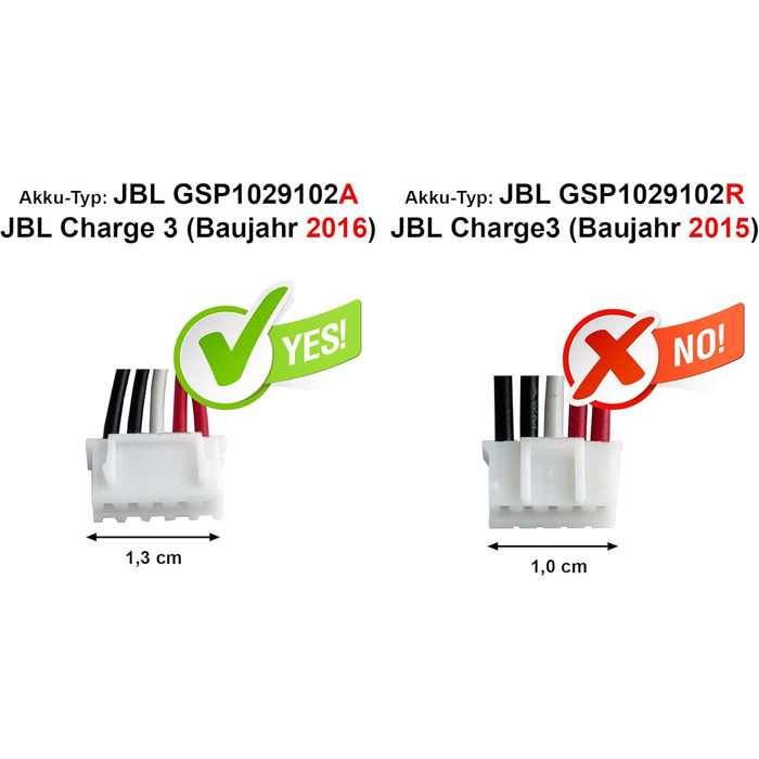 Замінний акумулятор, сумісний з JBL GSP1029102A для JBL Charge 3 (рік випуску 2016) 6000 мАг - 3,7 В - LiPo - 100 сумісний