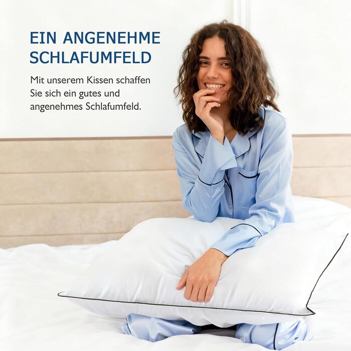 Набір з 2 пухових подушок Dafinner, 3 камери, 40 80 см Зовнішня камера 90 пух Внутрішня камера суміш пера Oeko-TEX Нижня пропускна здатність Середня підтримка Органічна бавовна 40 80 см, 2 шт.