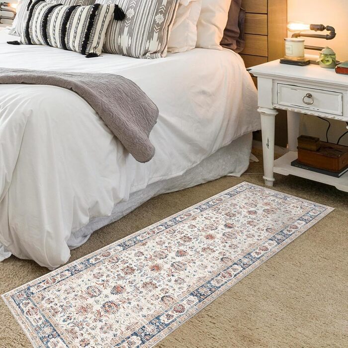 Кухонний килимок у стилі бохо з коротким ворсом, що прається, нековзний кухонний килимок, килимок для коридору, довгий килимок для кухні, спальні, пральні, ванної кімнати, 60 x 180 см, різнокольоровий, 60 x 180 см (прямокутний)