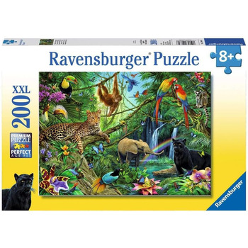 Дитячий пазл Ravensburger - 12660 Тварини в джунглях - пазл про тварин для дітей від 8 років, 200 елементів у форматі XXL