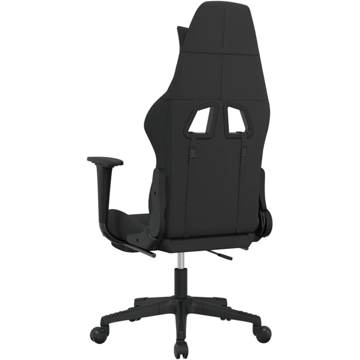 Геймерське крісло з підставкою для ніг, чорна та сіро-коричнева тканина, регульована спинка та висота, поворот на 360 градусів, дихаюча тканина, міцний металевий каркас, ергономічний дизайн, 37 x 45 см (Ш x Г), сіро-коричневий