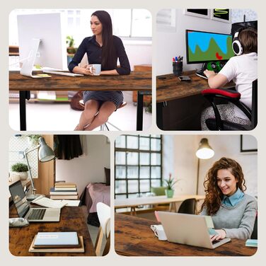 Електричний стіл з регульованою висотою 120 x 60 см, офісний стіл, стіл для роботи стоячи, комп&39ютерний стіл з пам&39яттю положення та технологією запобігання зіткненням, вінтажний стиль, 120 x 60 см