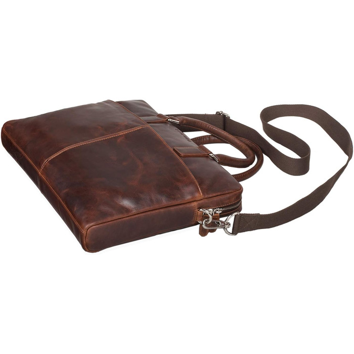 Сумка через плече шкіряна вінтажна велика сумка через плече елегантна сумочка для офісу ділової роботи ноутбук 13.3 дюйма портфель