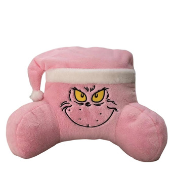 Подушка для читання Грінч, різдвяна м&39яка подушка, подарунки для ліжка, дивана, тумбочки, подушка для підтримки попереку (рожева)