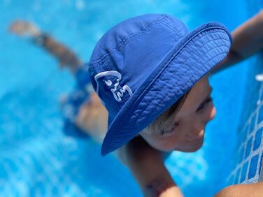 Сонячний капелюх iQ-UV для дітей 50-55 см - UPF 50 легкий та дихаючий УФ-капелюх для дітей - Водяний сонцезахисний капелюх для дітей із захистом від ультрафіолету 50, протестований TV - Капелюх-відро для дітей виготовлений з перероблених матеріалів Один р