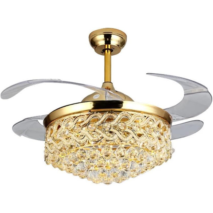 Безшумний стельовий вентилятор кришталевий стельовий вентилятор з підсвічуванням, висувна, невидима люстра, стельовий вентилятор з