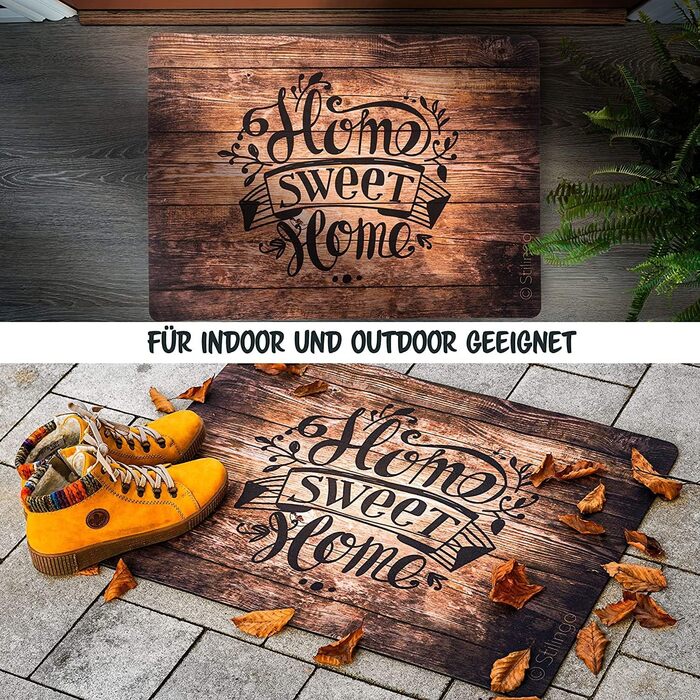 Килимок для внутрішніх дверей, килимок для вулиці, килимок для дверей, слоган &quotHome, Sweet Home&quot, килимок для вхідної зони, килимок Stilingo, килимок для вхідних дверей, 70 x 50 см