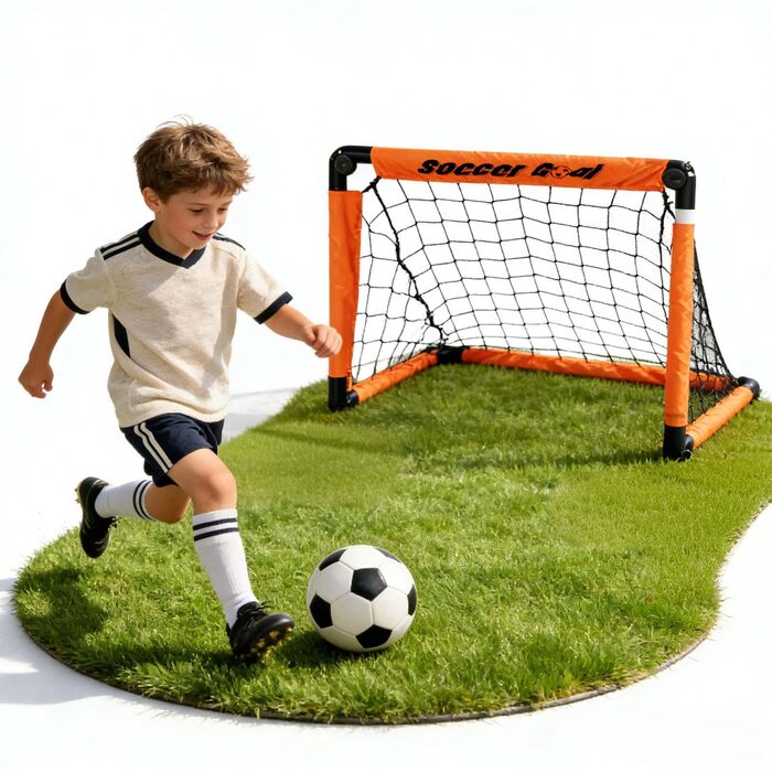 Дитячі футбольні ворота, складні футбольні ворота 60x45 см з м&39ячем та повітряним насосом, маленькі футбольні ворота для дітей у саду, портативний комплект футбольних воріт для використання в приміщенні та на вулиці