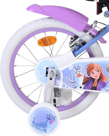 Дитячий велосипед Volare Frozen II, синій, 16 дюймів Вік 4-6 років 2 ручні гальма, додаткові колеса, світловідбивачі Регульована висота Кошик для керма Подарунок для дівчаток
