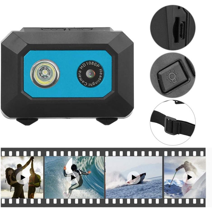 Спортивна камера KIMISS Super HD 1080P DV, наголовна відеокамера Action Video, DVR Recorder Головна камера для їзди на голові