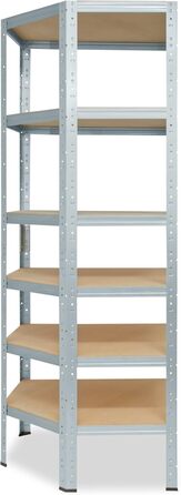 Кутова полиця 200x90x60 см Міцна оцинкована металева полиця настільна 6 полиць вантажопідйомністю 145 кг кожна / Кутова полиця Міцна кутова полиця / Вставна полиця