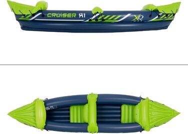 Надувний човен ECD Germany Cruiser 2.0 / Cruiser 3.0 / Надувний каяк Cruiser X1, для 2 осіб, весловий човен, рибальський човен, човен для відпочинку, надувний човен, повітряний каяк, каное, різні моделі каяків - Cruiser X1