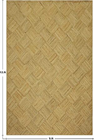 Великий килим кілім 25,4 x 35,6 см, бежевий, тканий джутовий килим, для приміщень і вулиць, килим плоского плетіння, зона з високо