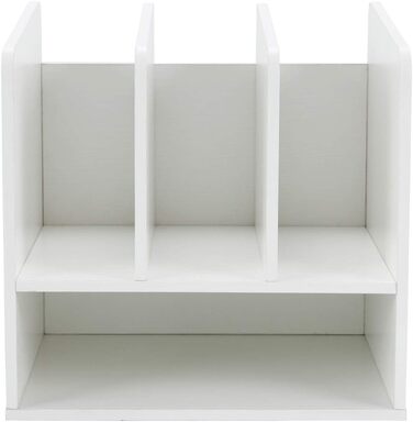 Відділення дерев&39яний органайзер для офісного столу формату A4 Тримач для документів Лоток для файлів Тримач для журналів Лоток для листів Організатор для паперових журналів, білий, 4-