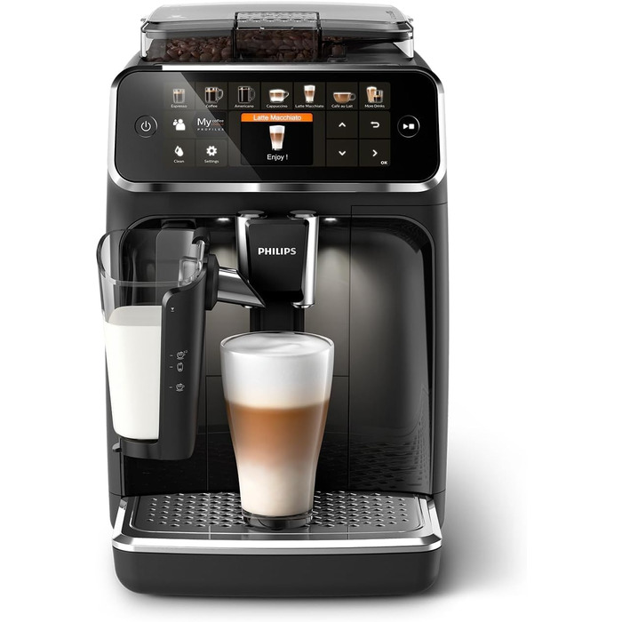 Кавомашина Philips Series 5400 з системою LatteGo, 12 видів кави, інтуїтивний дисплей, 4 профілі користувачів, чорна (EP5441/50) та фільтр для води Philips AquaClean (CA6903/10)