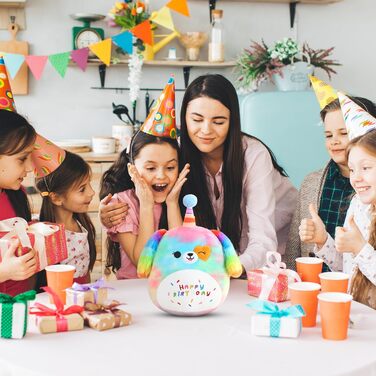 З днем народження м&39яка іграшка 10&39 райдужний песик м&39які іграшки мила плюшева подушка єдиноріг собака плюшева іграшка для дітей дівчинка хлопчик 25 см райдужний песик 25 см