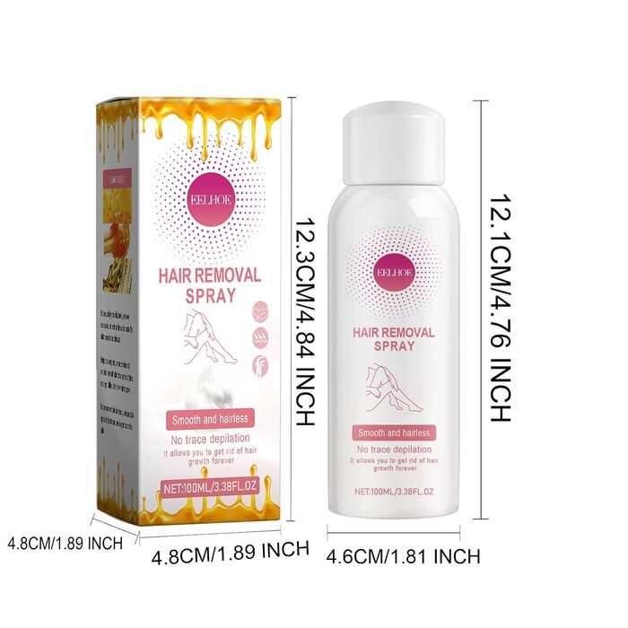 Пінка для видалення волосся Belle Body, крем-спрей для видалення волосся Gentle Honey Mousse, спрей для видалення волосся з бджолиного воску, пінка для депіляції спрей для видалення волосся для жінок і чоловіків (2 шт. )