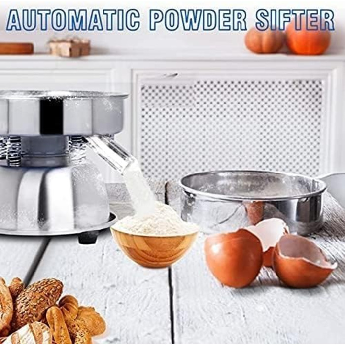 Автоматична просіювальна машина HACSYP, машина для просіювання з нержавіючої сталі, електрична вібраційна машина для просіювання, 40 сіток для борошна, частинки порошку