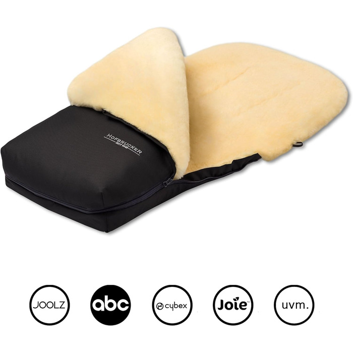 Муфта для ніг Hofbrucker з овечої шкіри Putzi для коляски, баггі/зимова муфта для ніг вітро- та водовідштовхувальна/тепла муфта дл