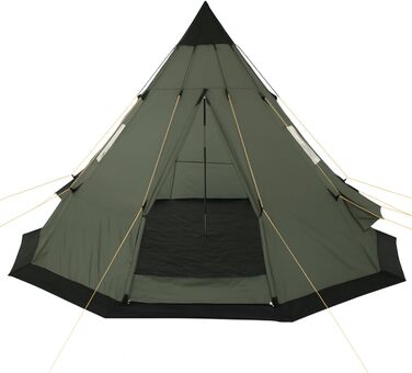 Намет CampFeuer Tipi Tent Spirit для 4 осіб Індіанський намет для кемпінгу, походів, водяний стовп 3000 мм Намет-гребень, намет-піраміда, круглий намет Груповий намет, кемпінговий намет, сімейний намет, коричневий/світло-коричневий