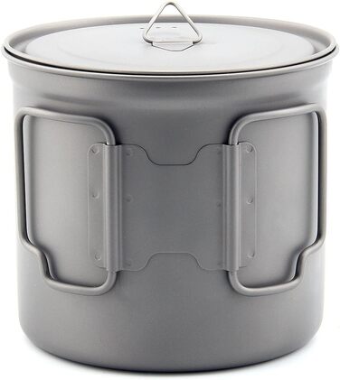 Надлегкий титановий вуличний горщик, складний портативний посуд для пікніка з кришкою, сріблясто-сірий