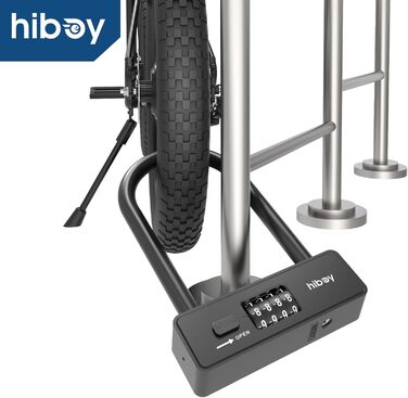 Замок велосипедний Hiboy комбінований, захист від крадіжки, з тримачем, сталевий замок з дужкою 10 мм, U-подібний замок для самокатів та велосипедів