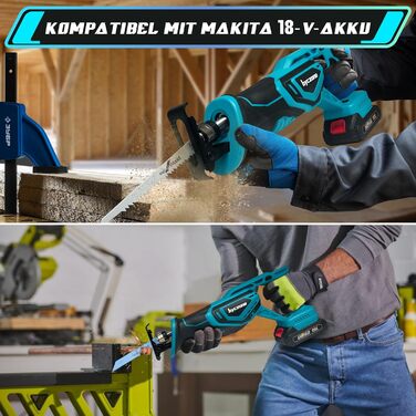 Професійна акумуляторна пила, акумуляторна пила, сумісна з акумулятором Makita 18 В, ідеально підходить для пиляння деревини/сталі