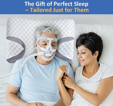 Подушка з піни з ефектом пам&39яті CPAP для сну на боці, подушка для сну з апное, ортопедична подушка для підтримки шиї, полегшує біль у шиї для сну на боці, білий 01-стандарт (22,83&39*14,96&39*3,74&39)