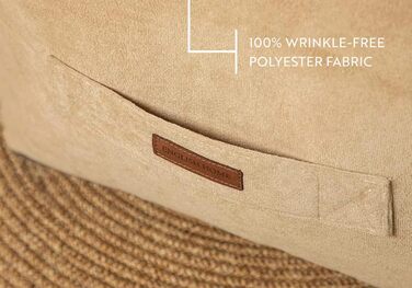 Пуф-табурет ENGLISH HOME, Пуф із квадратним сидінням, Високоякісний пуф із сидінням, Легкий у догляді пуф, Пуф-табурет для вітальні, спальні, Casha, 45x45 см, Бежевий