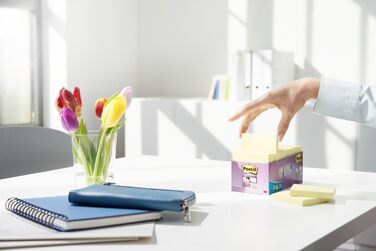 Стікери Super Sticky Notes, упаковка з 24 блокнотів, по 90 аркушів на блокнот, 76 мм x 76 мм, кольори зелений, рожевий, синій, помаранчевий - надзвичайно міцні наліпки для нотаток, списків справ і нагадувань (канарково-жовтий, стандартний, набір наліпок 5