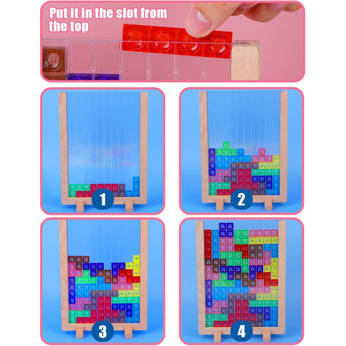 Іграшки Монтессорі для віку 3 4 5 років, 3D прозора іграшка з мозком, набір головоломок з тетрісом, іграшка з інтелектуальними різ