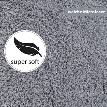 Круглий килимок для ванної PANA з високим ворсом (Ø 56 см) Круглий килимок для ванної з мякого мікроволокна Поглинаючий та придатний для прання Круглий килимок для душу, килимок для ванної, килимок для ванної кімнати Колір Сірий 56 см (круглий) Сірий