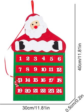 Тканинний адвент-календар з 24 кишенями Shenrongtong