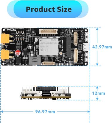 Плата розробки MeshSolar для підключення літій-залізо-фосфатних систем BMS BLE/LoRa, мікросхема nRF52840 MCU SX1262 LoRa. Підтримує Bluetooth та LoRa 868 МГц. Сумісний з літій-залізо-фосфатними акумуляторами Meshtastic.