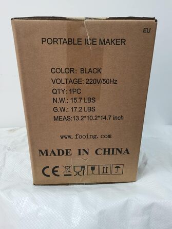 Машина для виробництва кубиків льоду FOOING Льодогенератор Кубик льоду готовий за 6 хвилин 2-літровий льодогенератор з лопатою для льоду та кошиком Світлодіодний дисплей Машини для кубиків льоду для домашнього бару Black