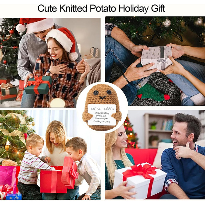 Позитивна картопля-талісман XBOCMY, в'язана мінііграшка, 5х7 см