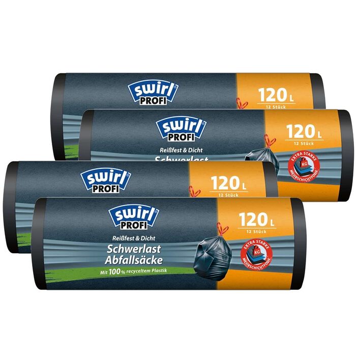 Міцні мішки Swirl 120 л, 12 шт./рулон (4 шт.)